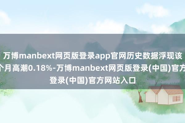 万博manbext网页版登录app官网历史数据浮现该基金近1个月高潮0.18%-万博manbext网页版登录(中国)官方网站入口