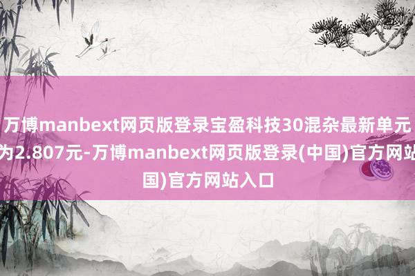 万博manbext网页版登录宝盈科技30混杂最新单元净值为2.807元-万博manbext网页版登录(中国)官方网站入口