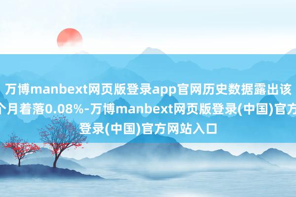 万博manbext网页版登录app官网历史数据露出该基金近1个月着落0.08%-万博manbext网页版登录(中国)官方网站入口